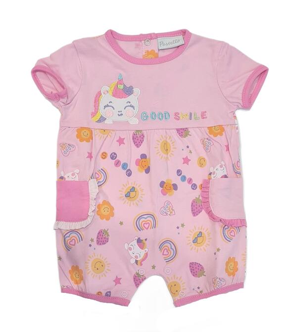 BABY GIRL'S ROMPER 0-9 MONTHS PA5AC PASTEL