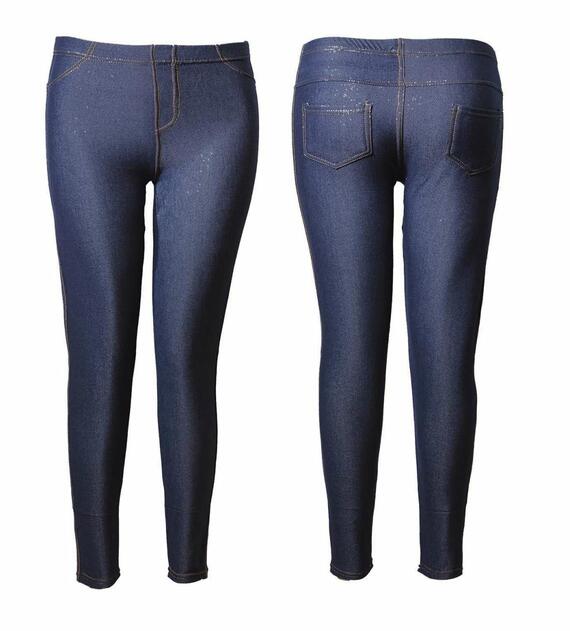 Women's leggings shaped like a fleece with jeans effect Gladys PD0606