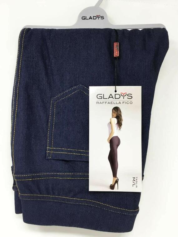 Women's leggings in warm fleece jersey with jeans effect Gladys PD0926