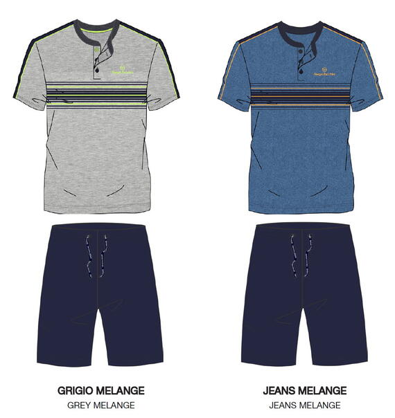 Short men's pajamas in Sergio Tacchini cotton jersey PGI45B4