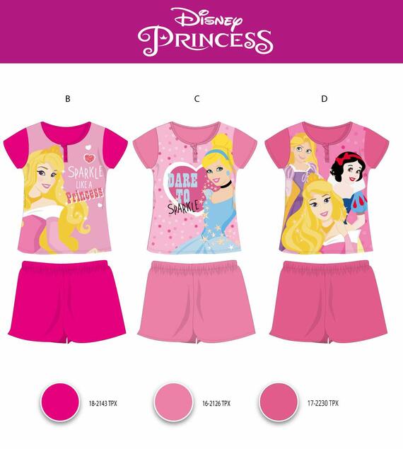Pigiama bambina corto in cotone Disney Princess PRI0303