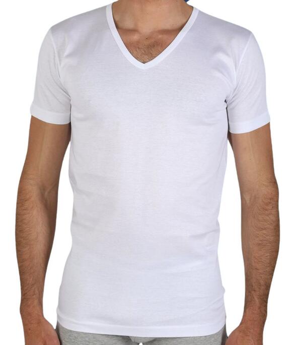 T-shirt uomo in cotone con scavo a V Fragi art. Pierre