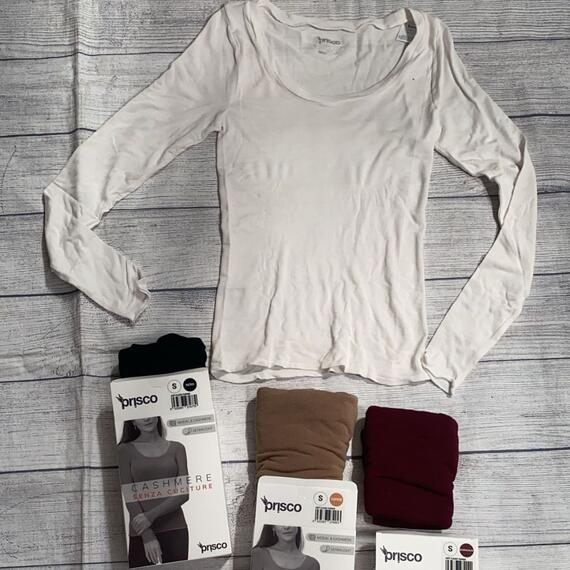 Maglia donna a manica lunga in cashmere ultralight Prisco Cash Dama