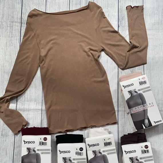 Maglia donna a manica lunga in cashmere ultralight Prisco Cash