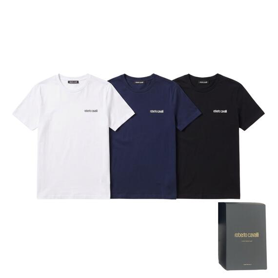 T-shirt uomo girocollo in cotone elasticizzato Roberto Cavalli WSO00E CE010
