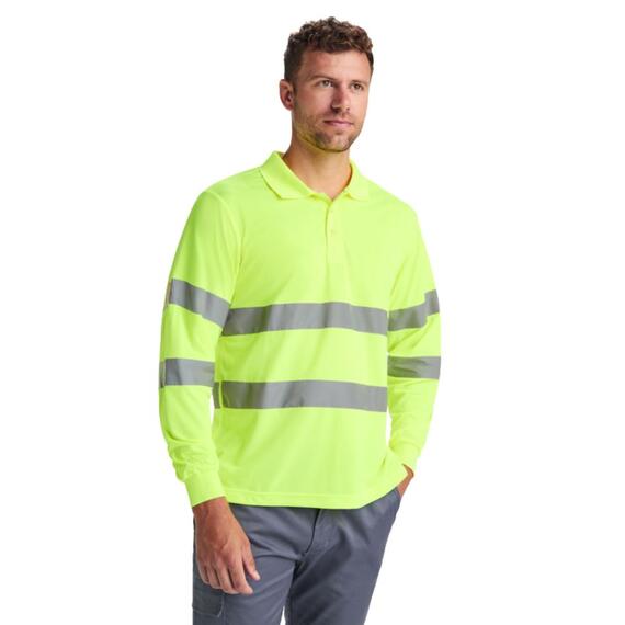 Polo a maniche lunghe alta visibilità POLARIS L/S HV9306 Roly