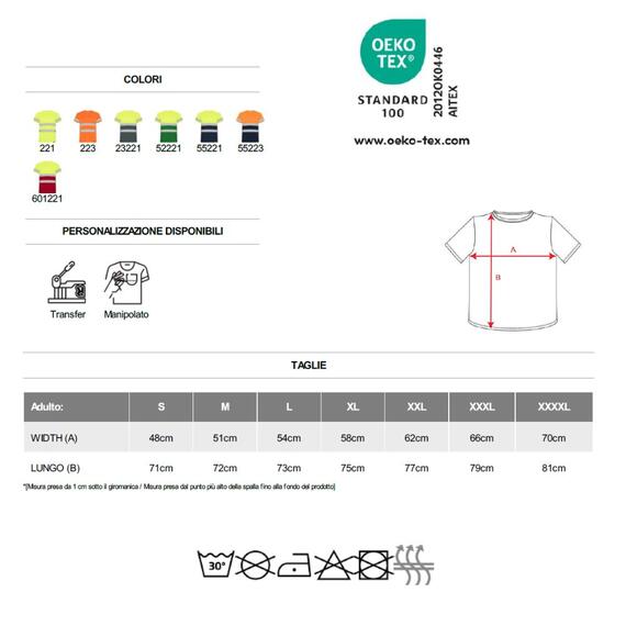 T-shirt maniche corte alta visibilità DELTA HV9310 Roly
