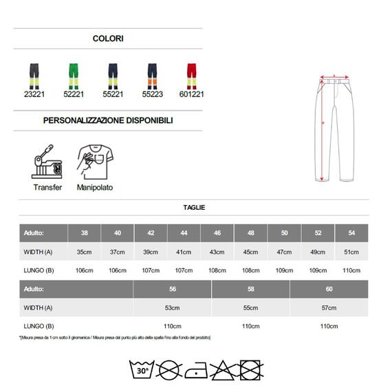 Pantalone lungo multitasche alta visibilità DAILY STRETCH HV HV9312 Roly