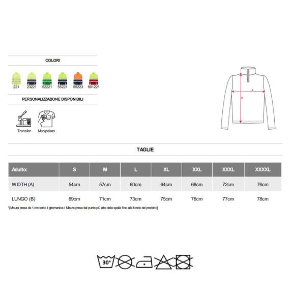 Felpa mezza zip alta visibilità SPICA HV9314 Roly
