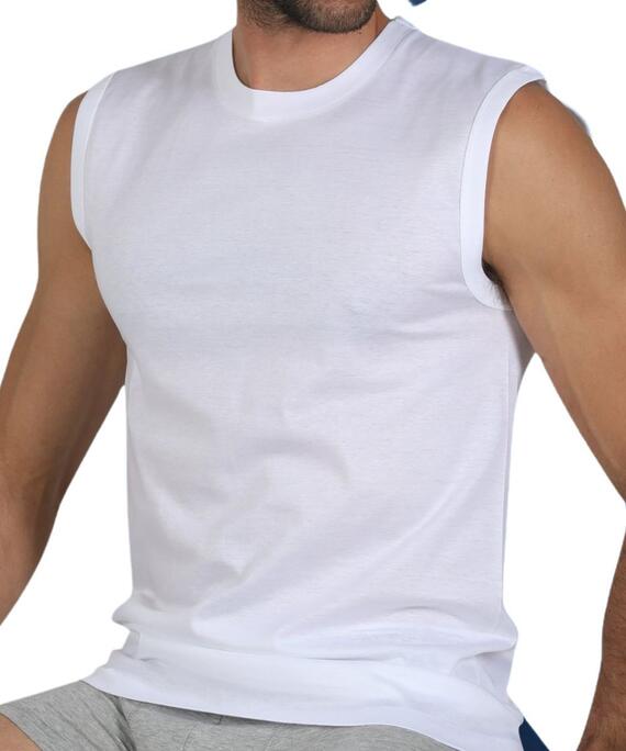 Maglia smanicata girocollo uomo in cotone Fragi Rudy