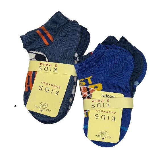 CALZINO FANTASMINO BAMBINO FILO DI SCOZIA SCOPRI TIPPETE - 3 PAIA&nbsp;