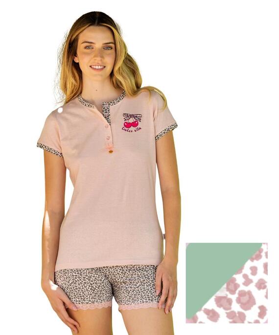 Irge SDC222 Girls' Short Cotton Jersey Pajamas