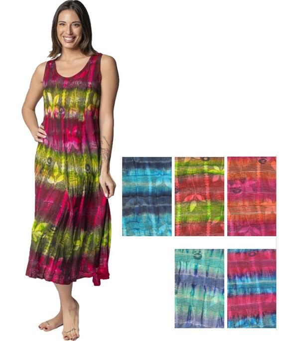 Women's dress with wide shoulder in viscose with Marila pattern SI70910