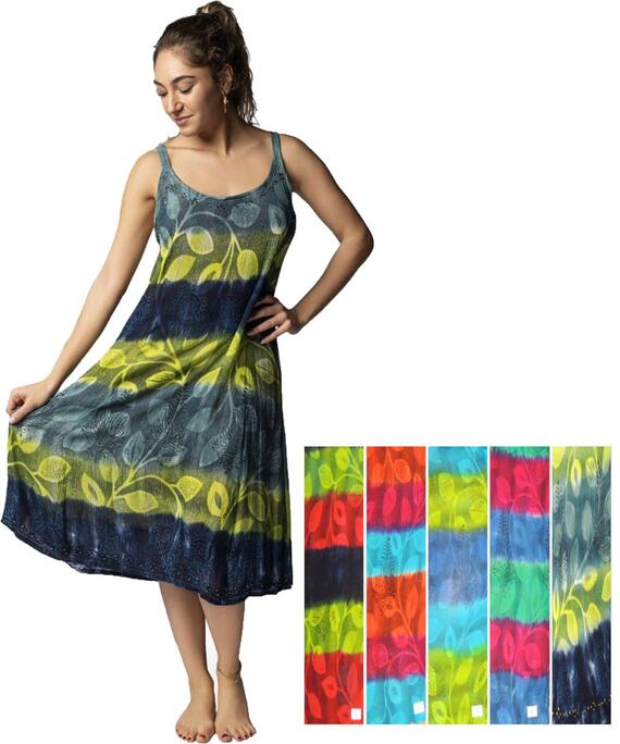 Abito donna spallina in viscosa fantasia Marila SI71251