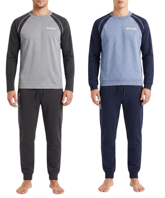 Pigiama uomo in jersey di cotone caldo Superga SMW26369