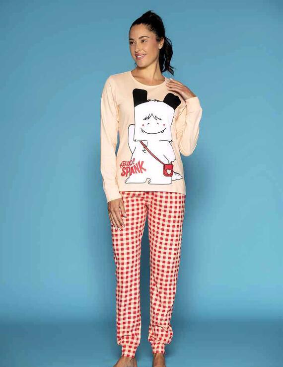 Hello Spank Women's Long Sleeve Cotton Jersey Pyjamas SPD2647