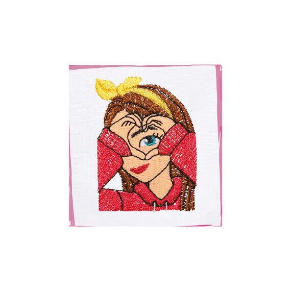 GREMBIULE SCUOLA BAMBINA SIGGI 33GR4211 RICAMO BIMBA CUORE