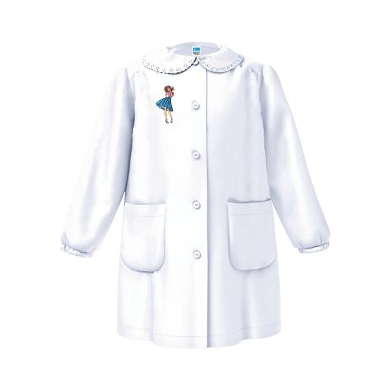 GREMBIULE SCUOLA BAMBINA SIGGI 33GR4216 RICAMO RAGAZZA