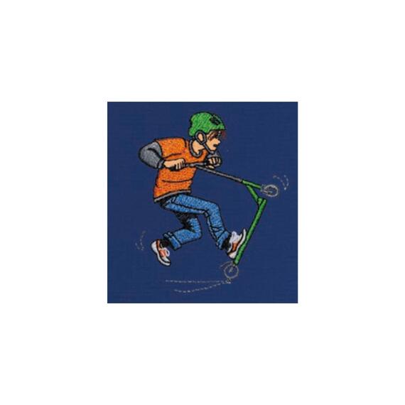 GREMBIULE SCUOLA BAMBINO SIGGI 33GR4393 RICAMO MONOPATTINO