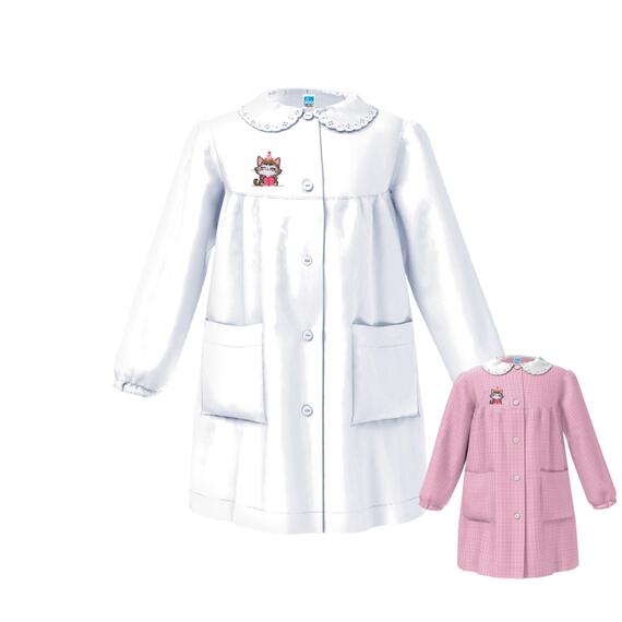GREMBIULE ASILO BAMBINA SIGGI 33GR4330 RICAMO GATTINO