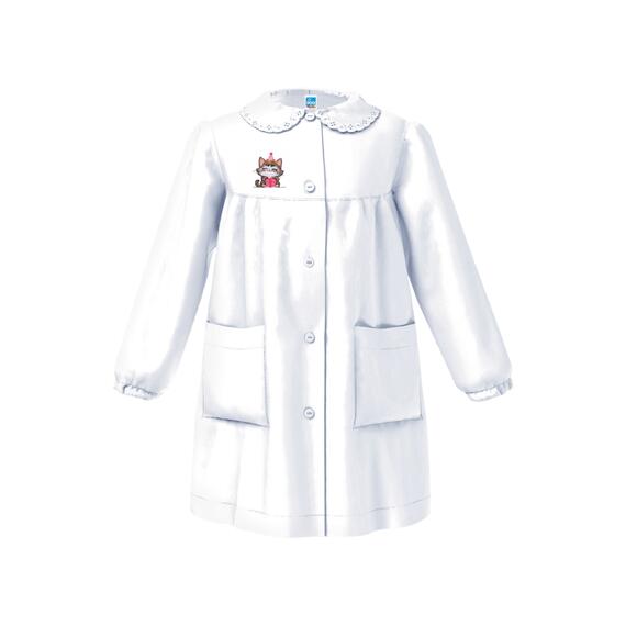 GREMBIULE ASILO BAMBINA SIGGI 33GR4330 RICAMO GATTINO