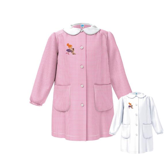 GREMBIULE ASILO BAMBINA SIGGI 33GR4331 RICAMO BALLERINA E CAGNOLINO
