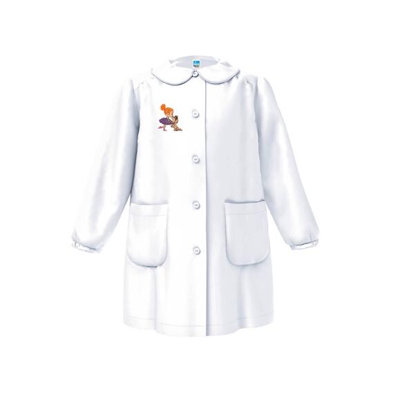 GREMBIULE ASILO BAMBINA SIGGI 33GR4331 RICAMO BALLERINA E CAGNOLINO