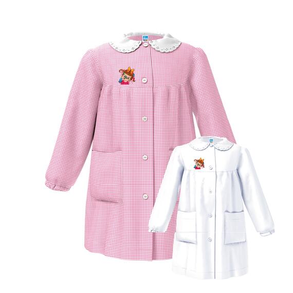 GREMBIULE ASILO BAMBINA SIGGI 33GR4173 RICAMO BIMBA FARFALLE