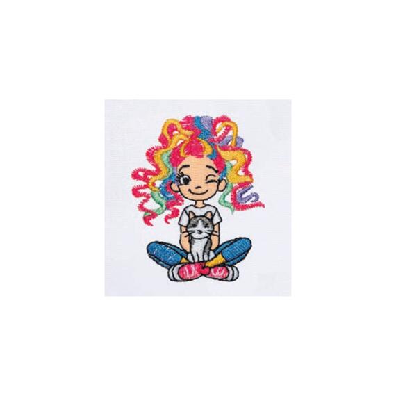 GREMBIULE SCUOLA BAMBINA SIGGI 33GR4366 RICAMO RAGAZZA
