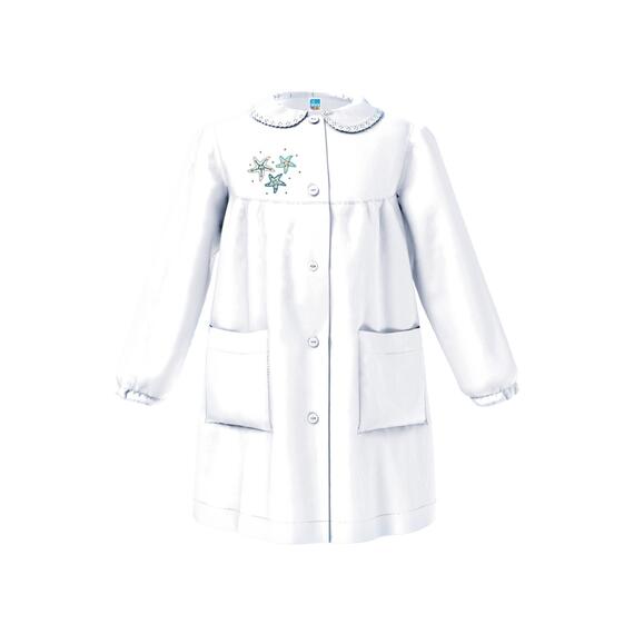 GREMBIULE SCUOLA BAMBINA SIGGI 47GR4383 RICAMO STELLE MARINE