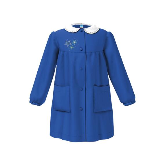 GREMBIULE SCUOLA BAMBINA SIGGI 47GR4383 RICAMO STELLE MARINE