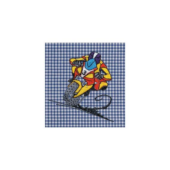 GREMBIULE SCUOLA BAMBINO SIGGI 33GR4404 RICAMO MOTO