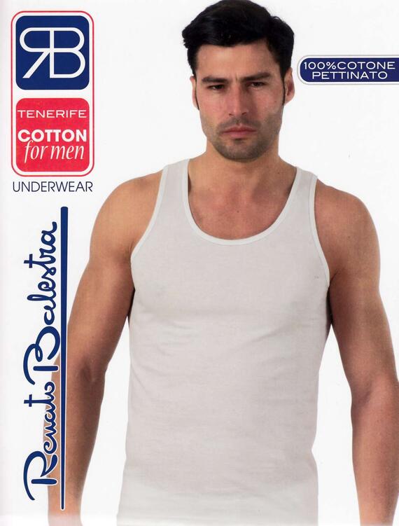 Men's wide shoulder undershirt in pure cotton Renato Balestra Tenerife