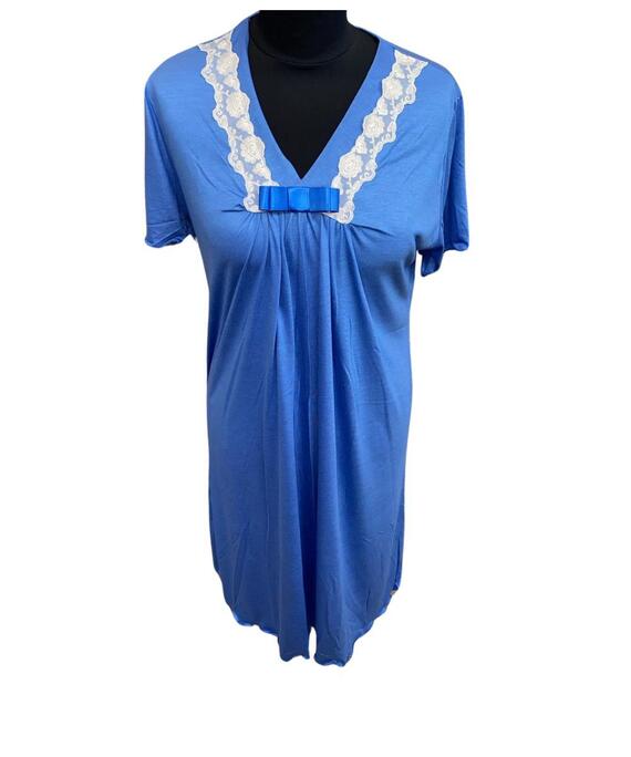 Camicia da notte donna a manica corta in viscosa Moquette art. Tiglia