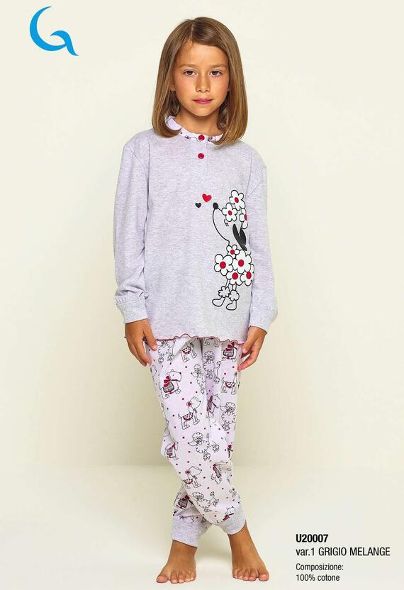 Пижама из хлопкового трикотажа для девочек Gary U20007, размер 3/7 ЛЕТ