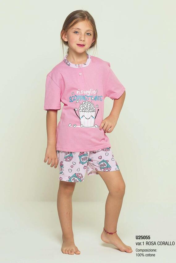Gary U35055 girls' short cotton jersey pajamas 8/10 YEARS