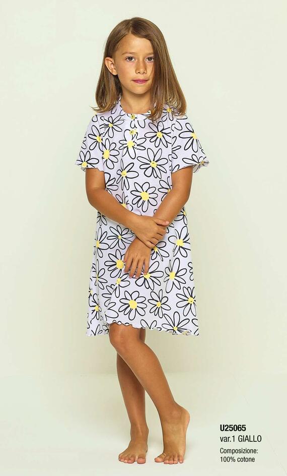 Gary U35065 girls' short-sleeved cotton jersey nightgown