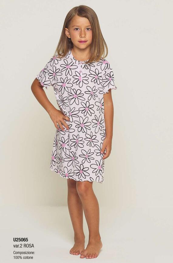 Gary U35065 girls' short-sleeved cotton jersey nightgown