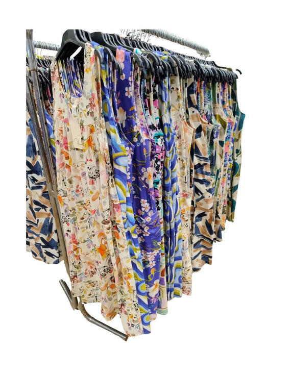 Abito donna prendisole smanicato in jersey di cotone Flora V014
