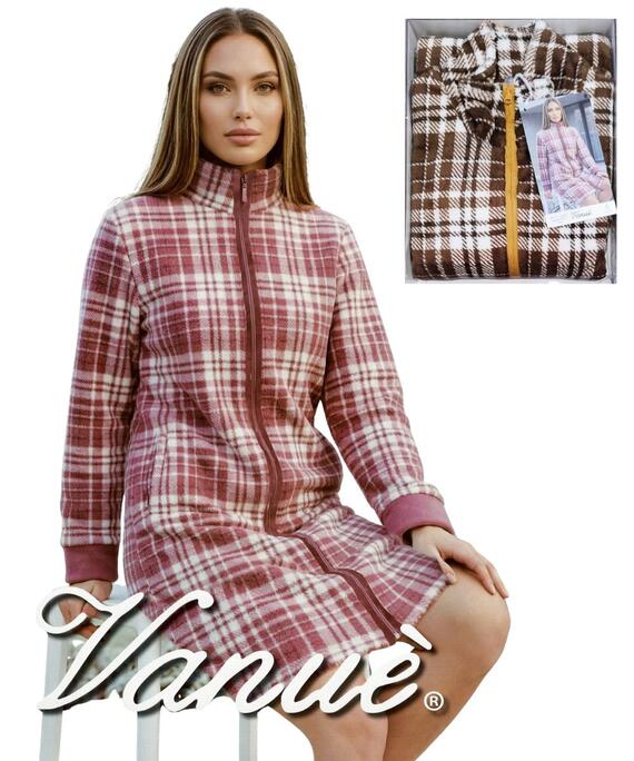 Vestaglia donna con zip in caldo pile coral Vanuè VS1711
