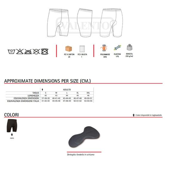 Pantaloncini ciclismo Huez Valento