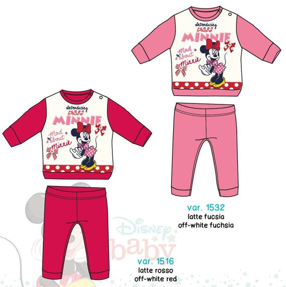 Baby girl's pajamas in warm cotton jersey Disney WI 4190