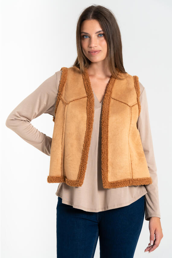 FIORENZA AMADORI WOMEN'S PLUSH SUEDE VEST 85552