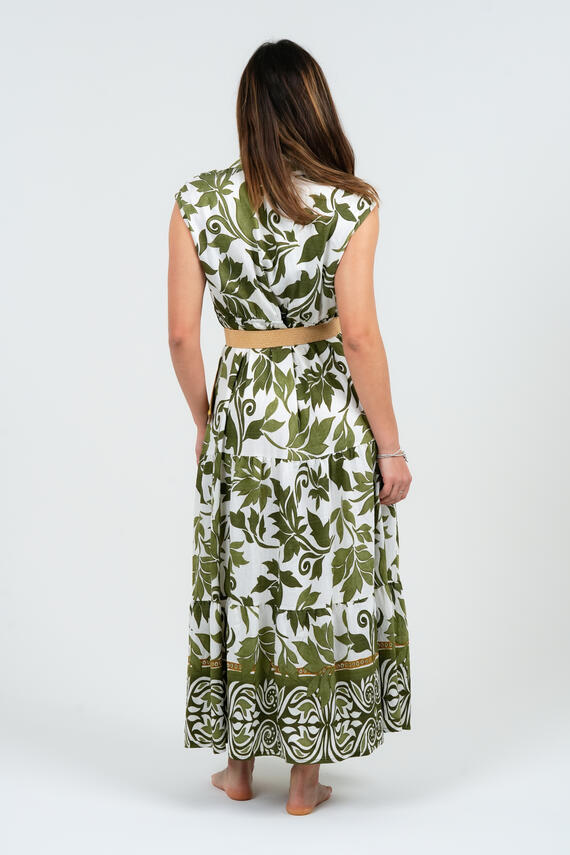 ABITO DONNA LUNGO SMANICATO FLOREALE FIORENZA AMADORI Y286 