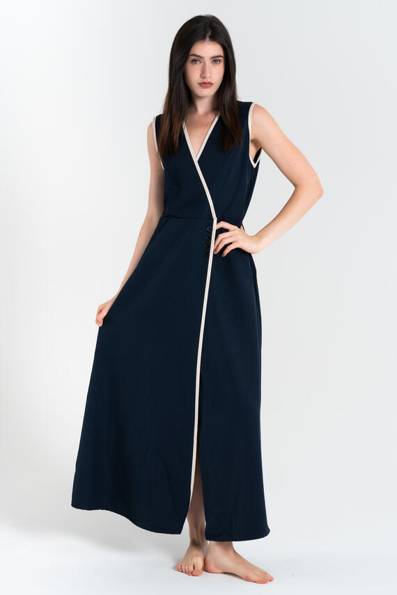 FIORENZA AMADORI 34422 LANGES DAMENKLEID IN EINFARBIGER FORM