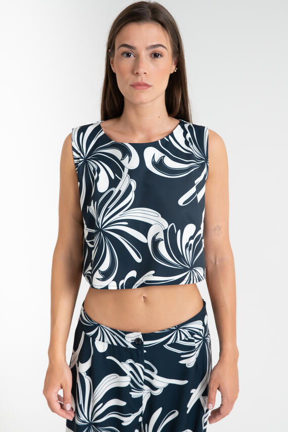 TOP SMANICATO DONNA FLOREALE FIORENZA AMADORI T6451
 