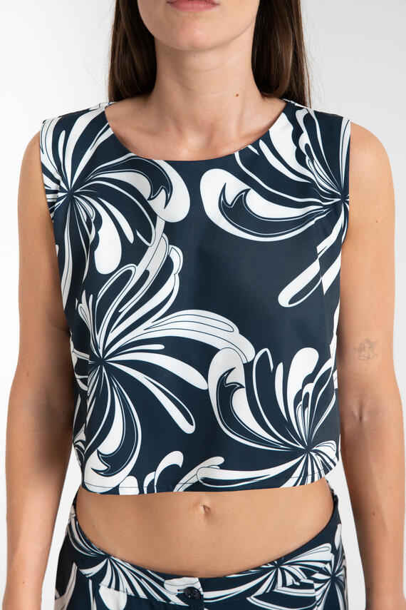 TOP SMANICATO DONNA FLOREALE FIORENZA AMADORI T6451
 