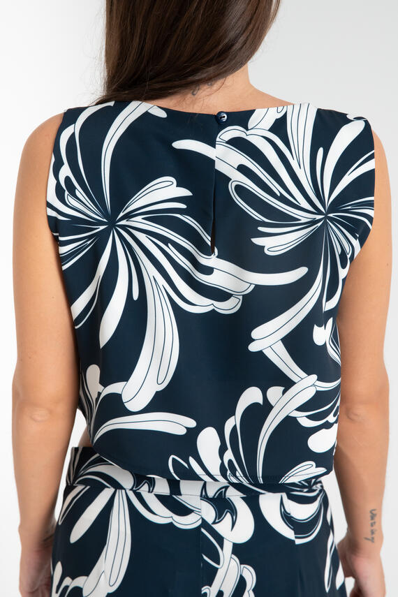TOP SMANICATO DONNA FLOREALE FIORENZA AMADORI T6451
 