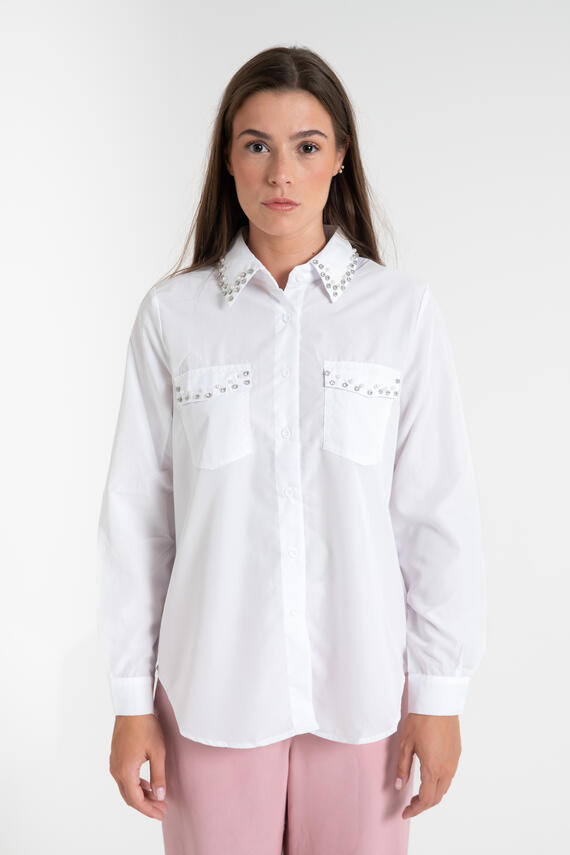 CAMICIA PUNTI LUCE DONNA MANICA LUNGA FIORENZA AMADORI F-66
 
