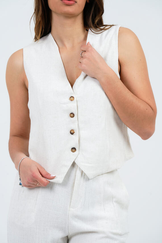 WOMEN'S LINEN EFFECT VEST FIORENZA AMADORI J162